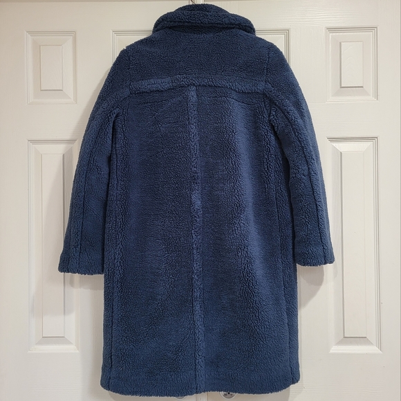 GAP Women's Sherpa Overcoat in Blue Night Size XS - Picture 4 of 6